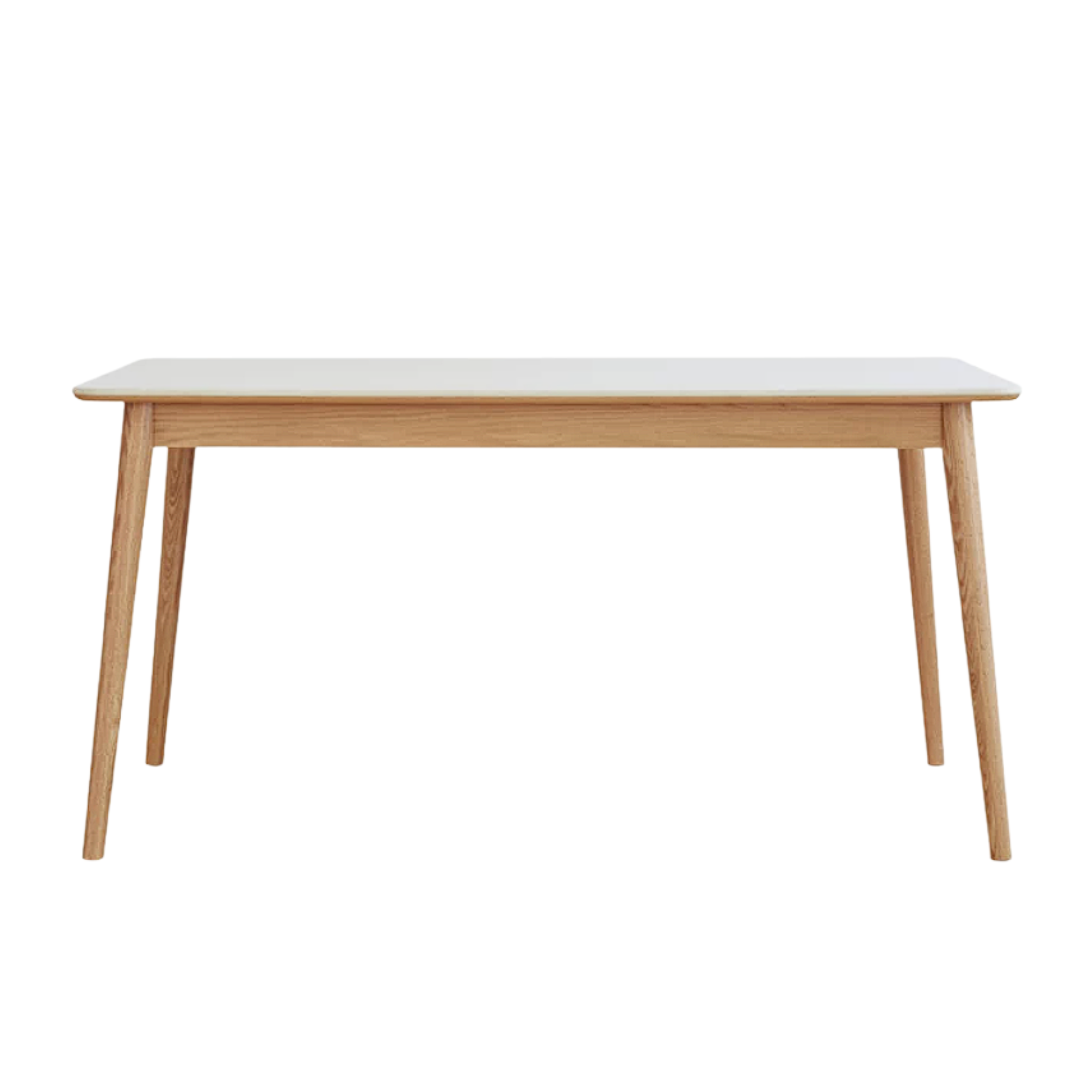 Oak, Rubberwood Solid Wood Dining Table With Rock Slab Surface