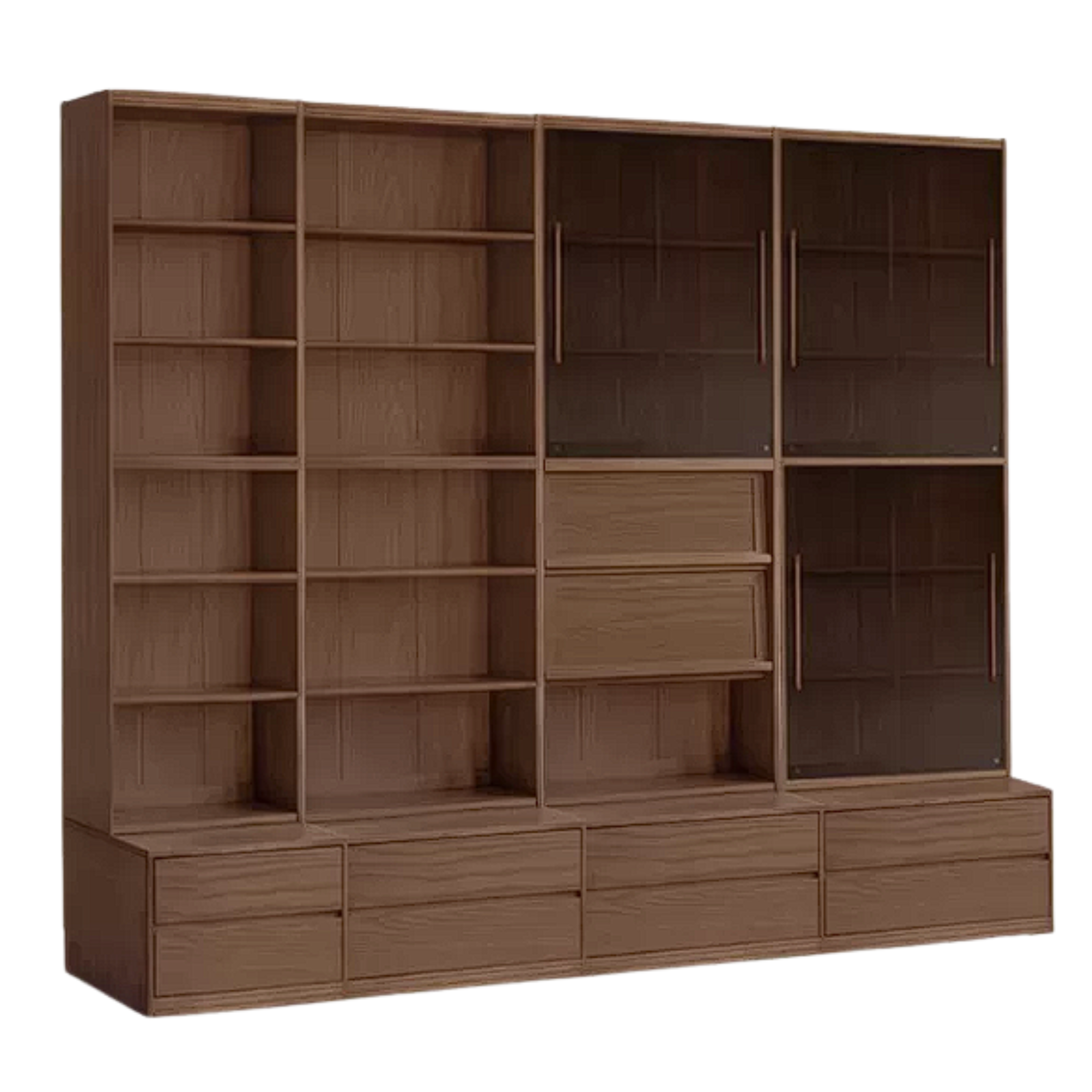 Sandalwood, Oak, Ash Solid Wood Combination Bookcase