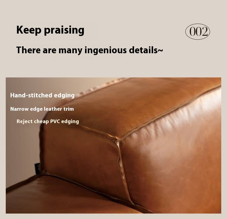 Full Leather Tofu Sofa first layer cowhide