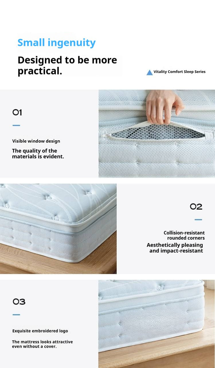Zero-Glue Hypoallergenic Mattress — Anti-Mite, Breathable Bamboo Charcoal Soft Mattress with Independent Springs