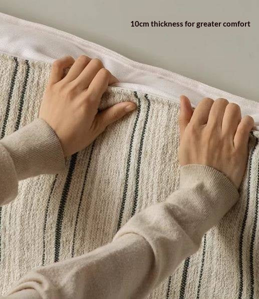 Fabric Bed Headboard Pillow with Large Removable Backrest Cushion