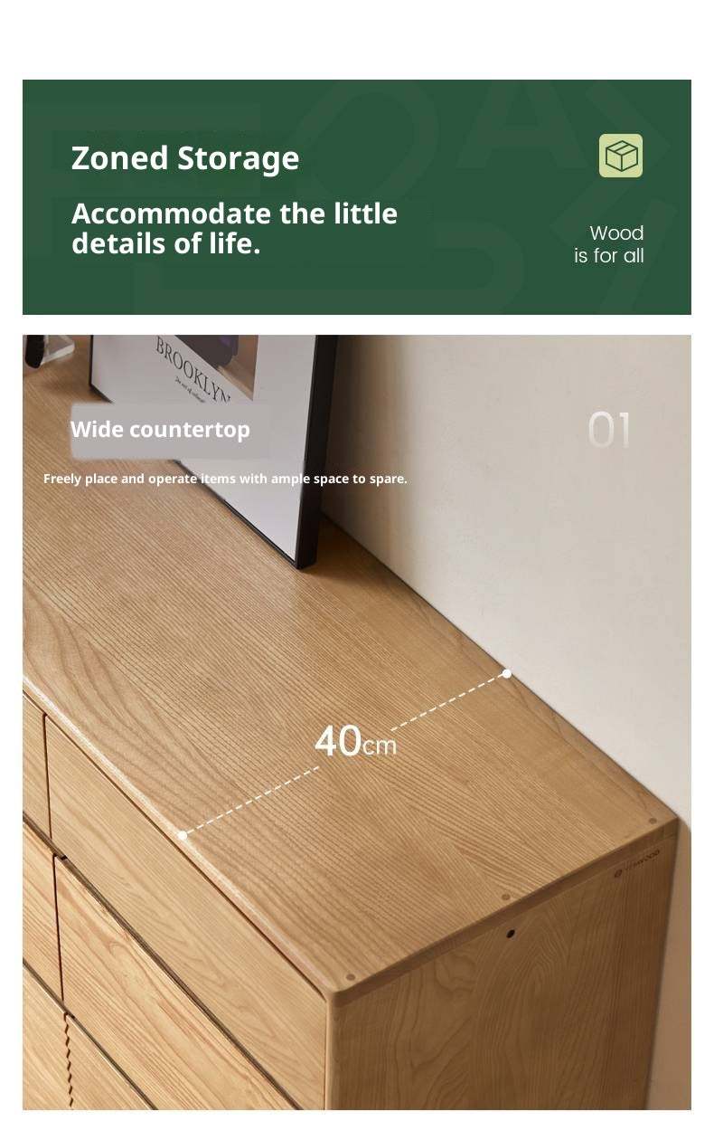 Ash Solid Wood Modern Minimalist Chest Of Drawers