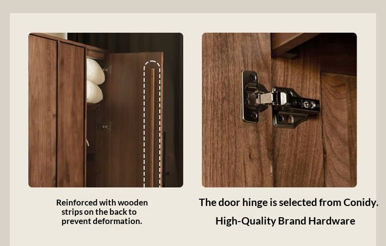 Black Walnut Solid Wood Italian Light Luxury Wardrobe