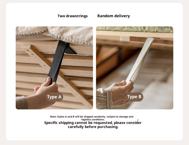 Oak, Rubberwood Solid Wood Platform Box Bed, Headboard-Free Bed Modern Minimalist