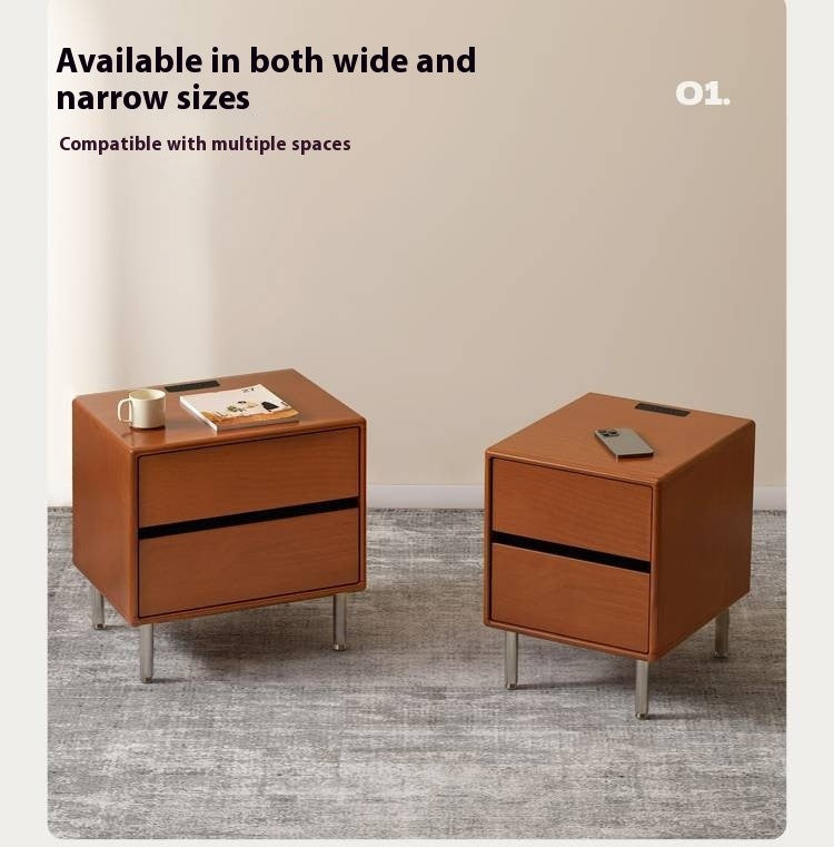 Poplar Solid Wood American Retro Nightstands