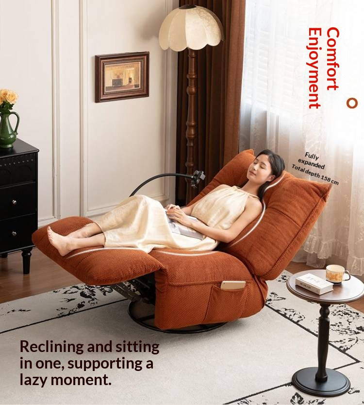 Modern Swivel Floor Recliner Chair with Adjustable Backrest