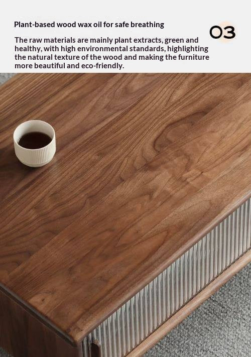 Black Walnut, Oak, Solid Rubberwood Solid Wood Modern Style Coffee Table