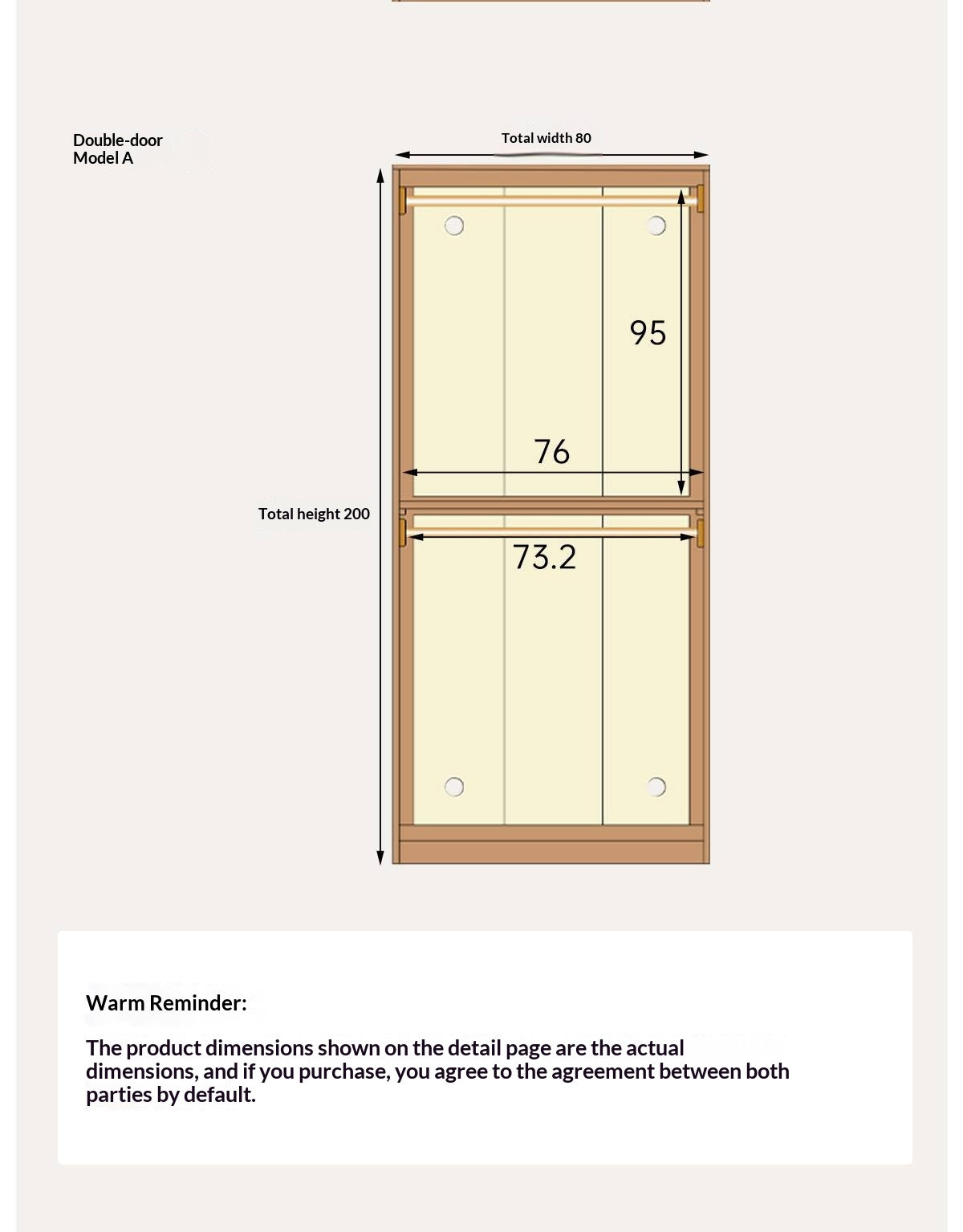 Oak Solid Wood narrow Wardrobe with Framed Panel Doors and Adjustable Layout