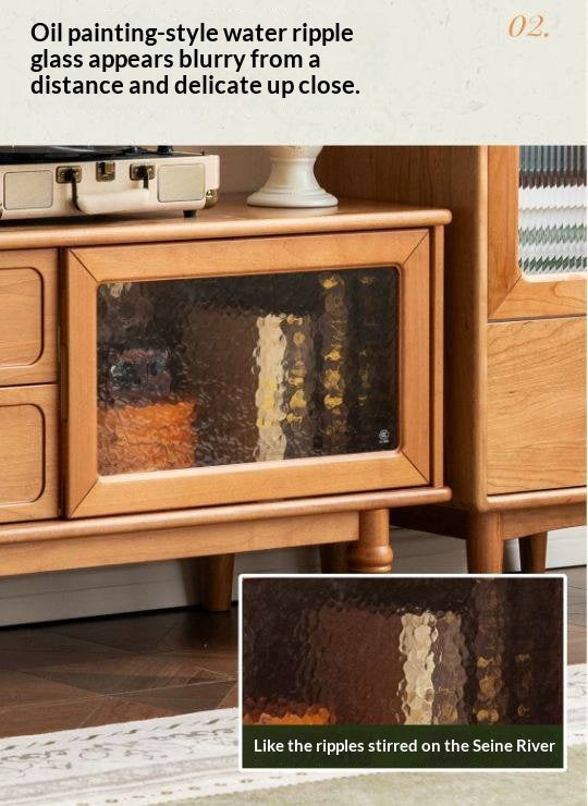 Birch Solid Wood French Country TV Console with Turned Legs