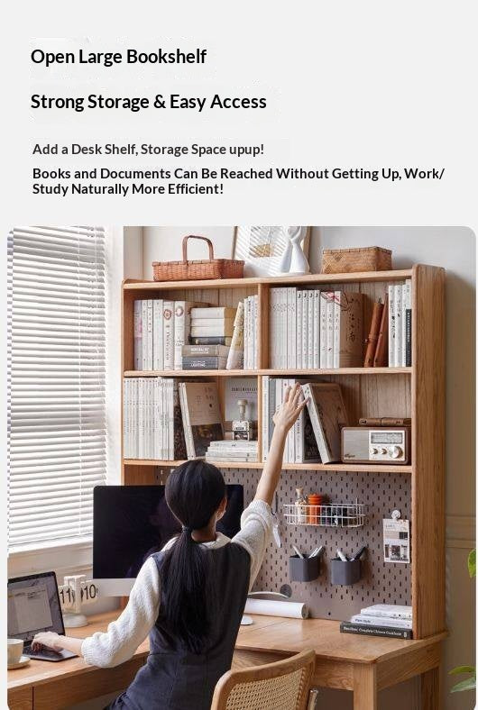 Oak Solid Wood L-shaped Corner Office Desk