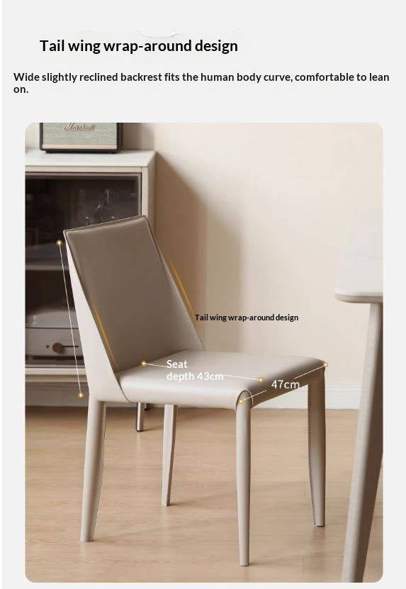 Set 4 pcs Saddle Leather Dining Chair