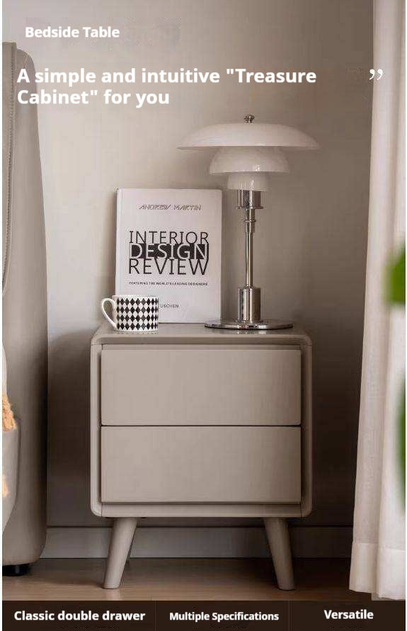 Tulipwood Solid Wood, Solid Rubberwood Modern Nightstand.