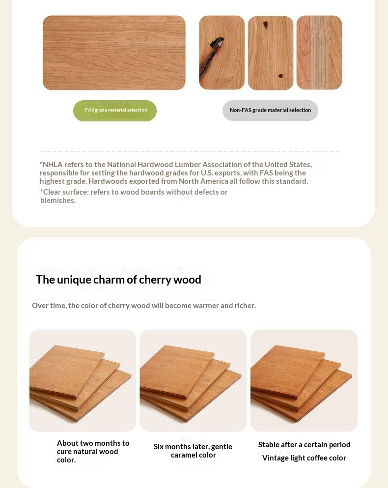 Cherry Solid Wood Upholstered Bed — Platform Bed, Headboard-Free Bed Floor Style, Simple Floating Bed