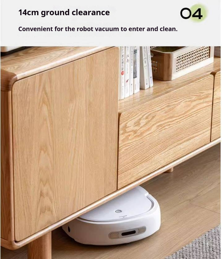 Oak Solid Wood Tall TV Cabinet.