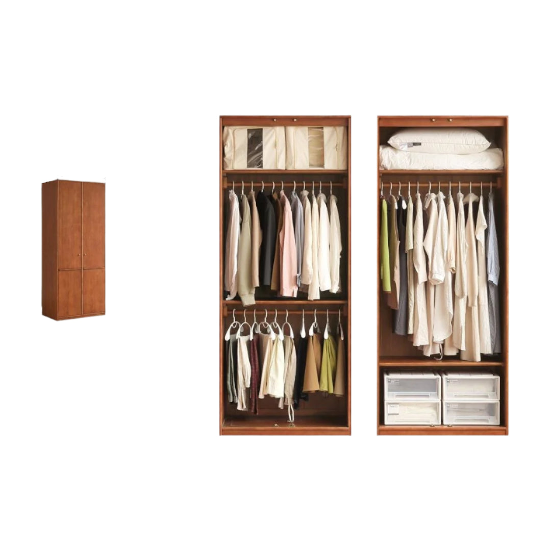 Oak Solid Wood Antique Style Wardrobe
