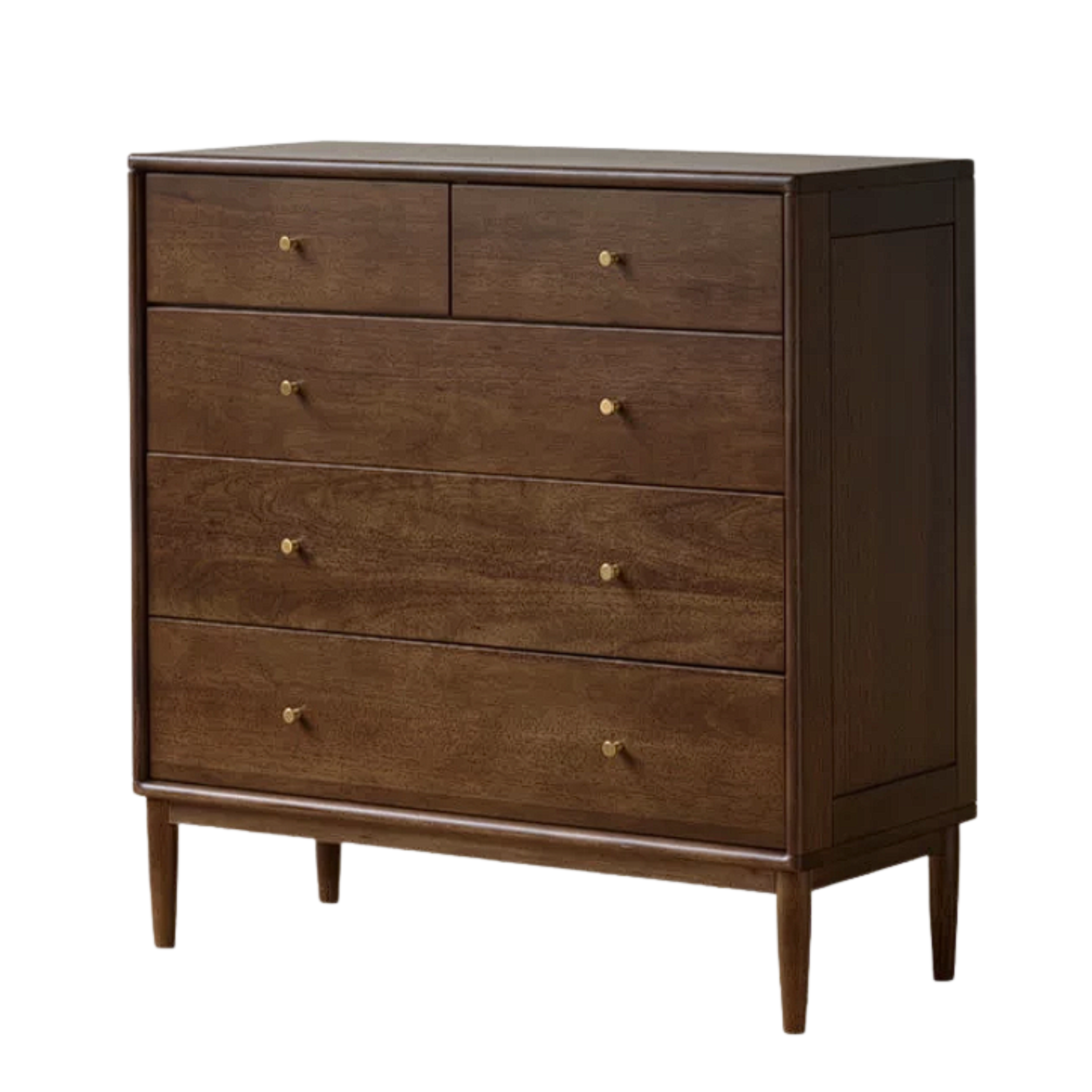 Oak, Solid Rubberwood, Golden Pearwood Modern Minimalist Chest of Drawers