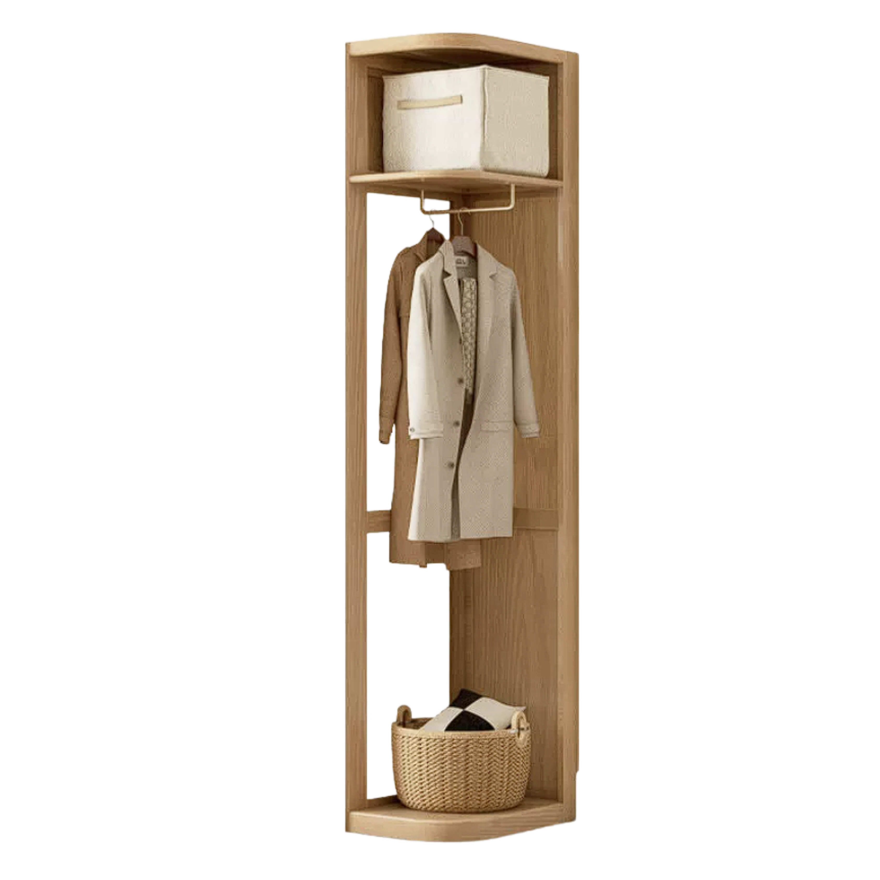 Oak, Cherry Solid Wood Corner Triangle Cabinet Corner Wardrobe
