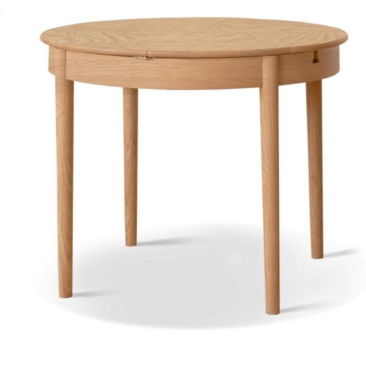 Oak, ash Solid Wood Retractable Round Dining Table