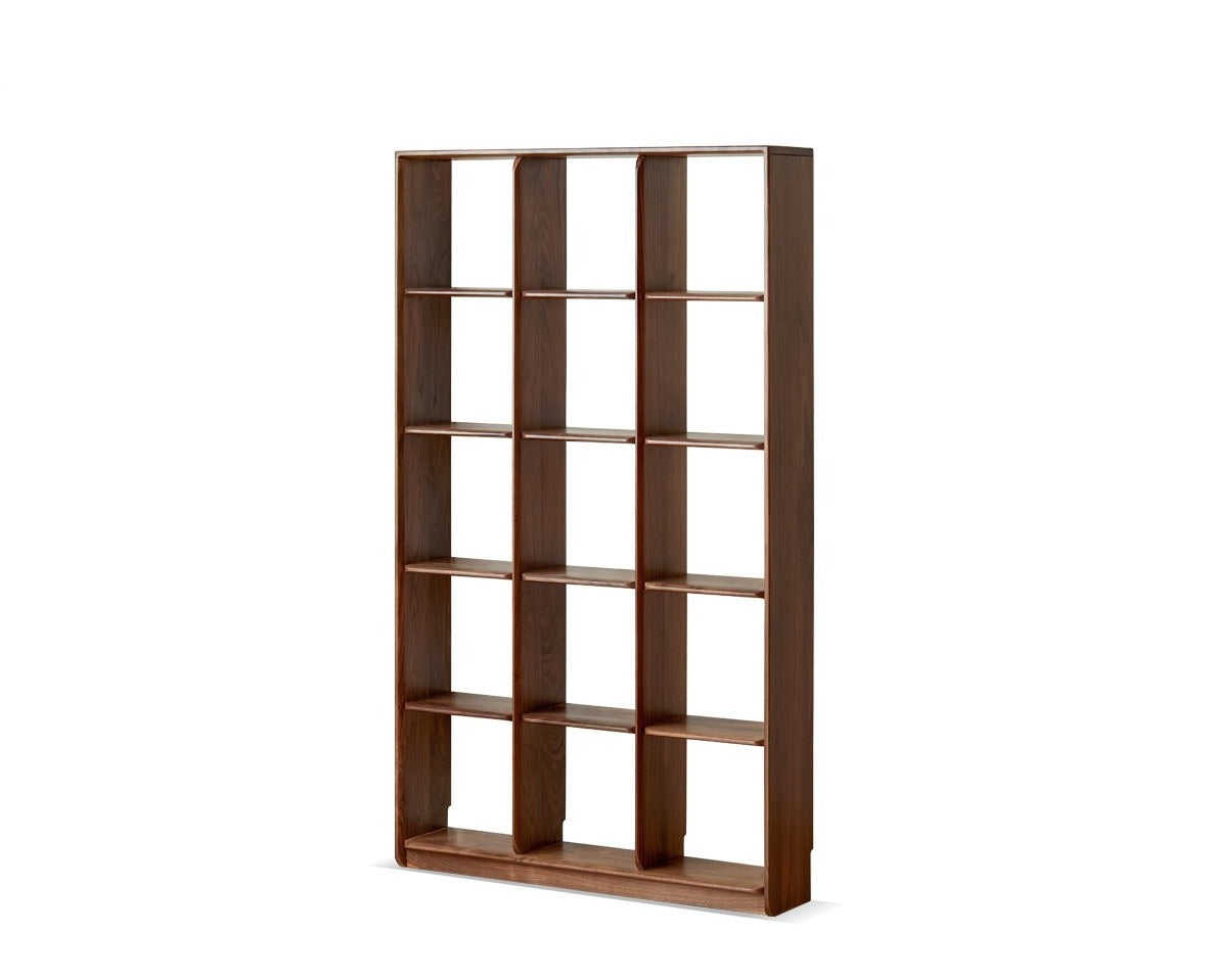 Black walnut solid wood bookshelf shelf free lattice combination"