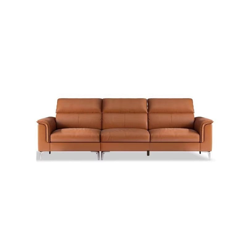 Genuine leather sofa, light luxury top layer cowhide Italian sofa)