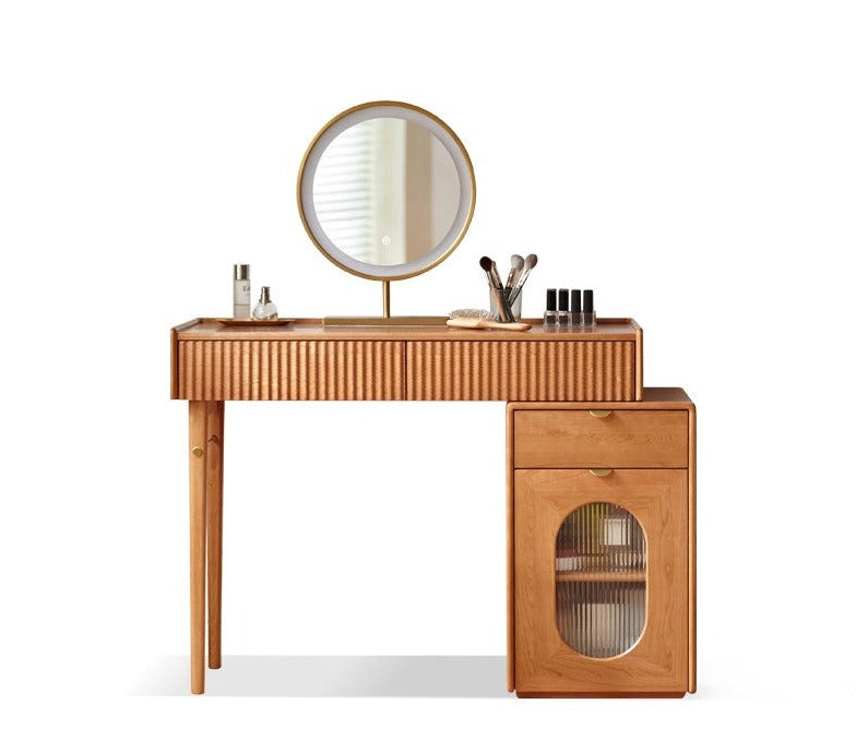 Cherry Wood Dressing Table, Storage Cabinet"