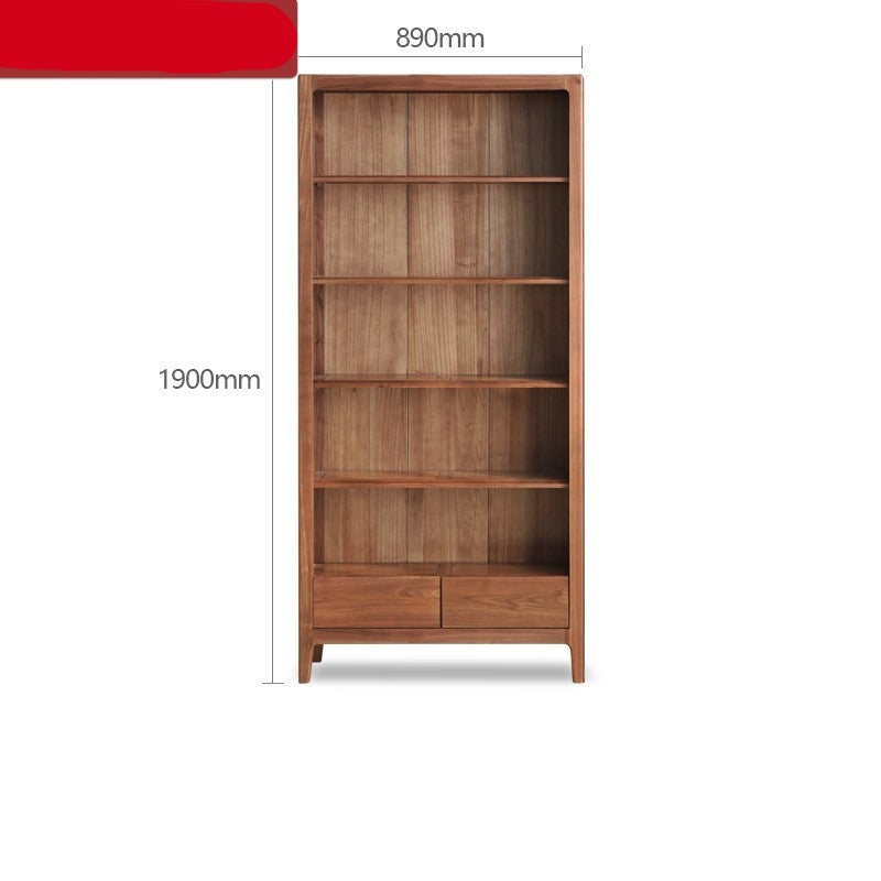 Black walnut solid wood bookcase free combination bookshelf<