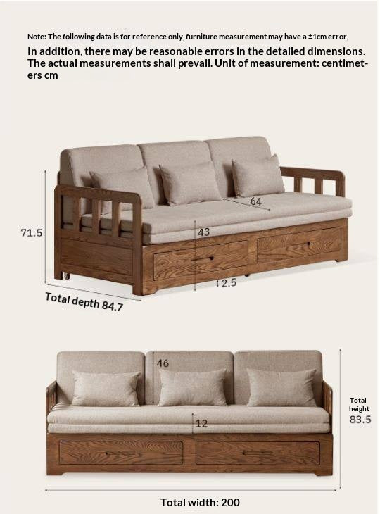 Oak Solid Wood Spindle Daybed with Trundle and Storage Drawers