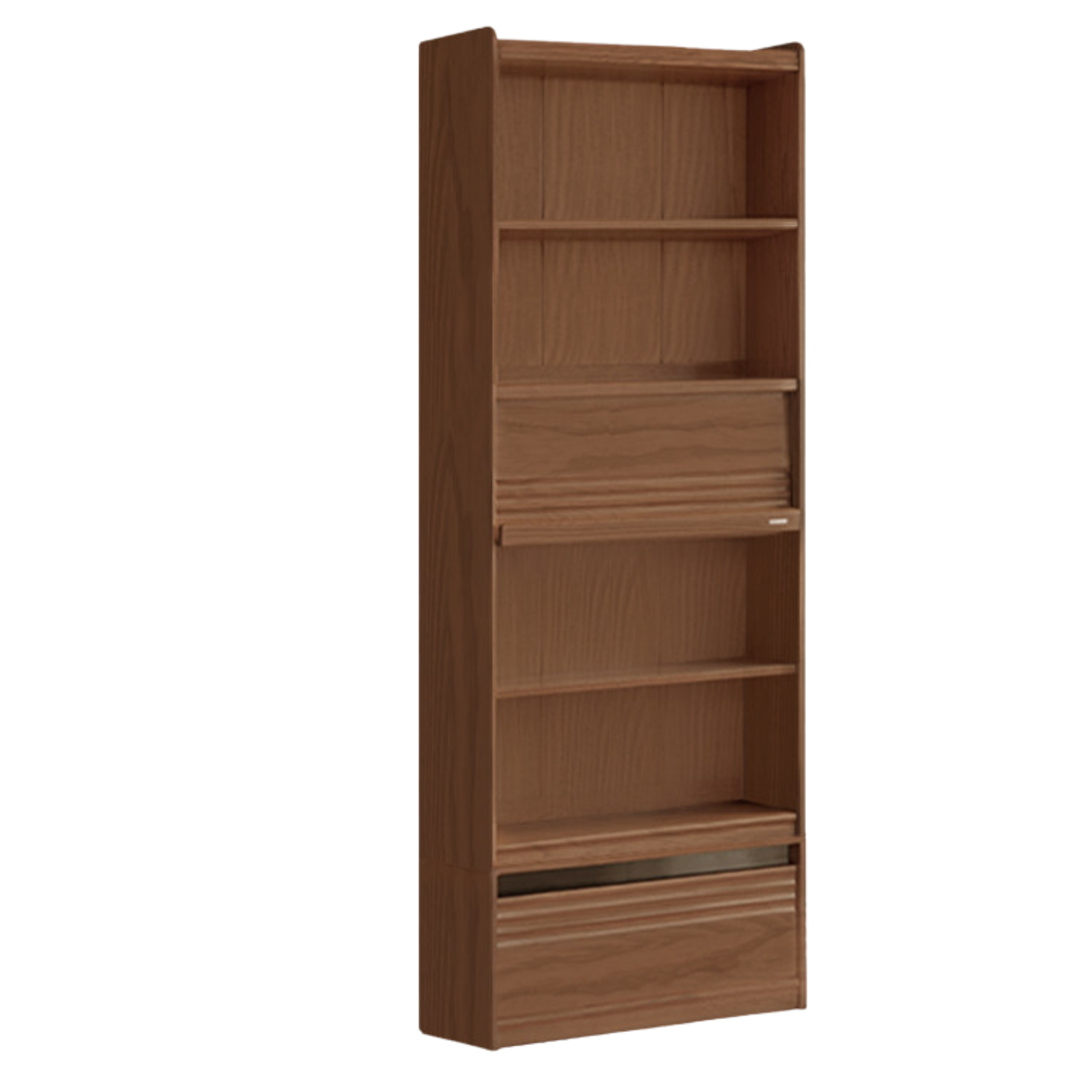 Black Walnut, Sandalwood, Oak, Ash Solid Wood Combination Bookcase with Floor Display and Luxury Storage