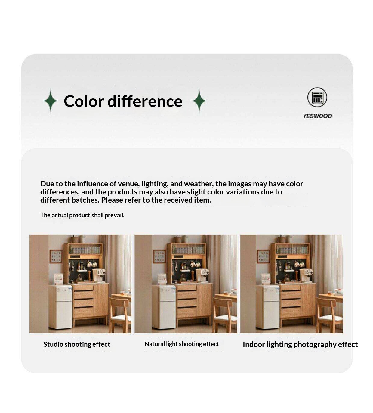 Oak Solid Wood Modern Rock Board Side High Buffet