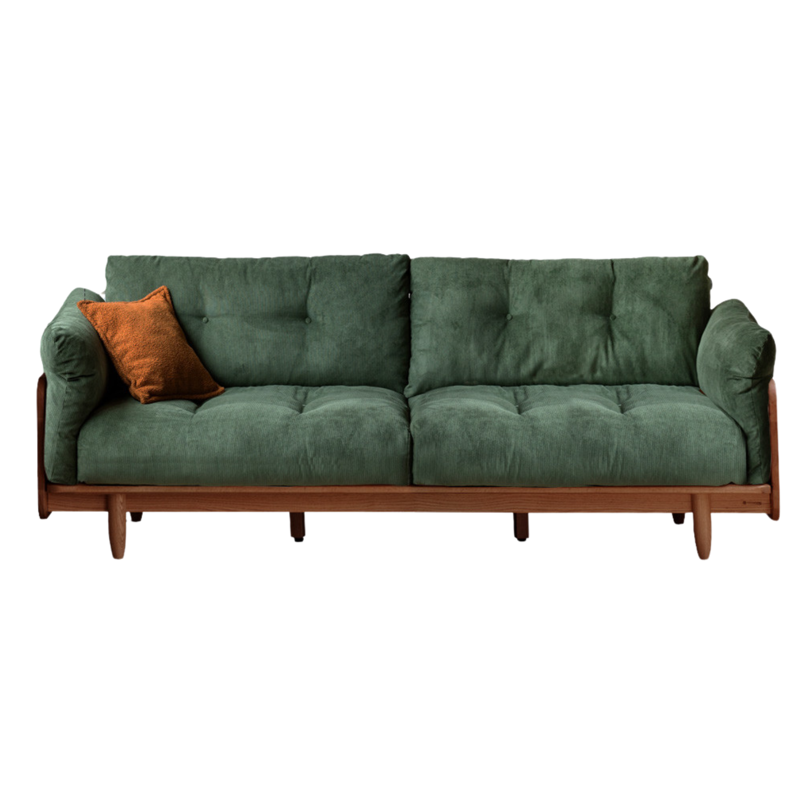 Black Walnut Solid Wood Fabric Straight Sofa