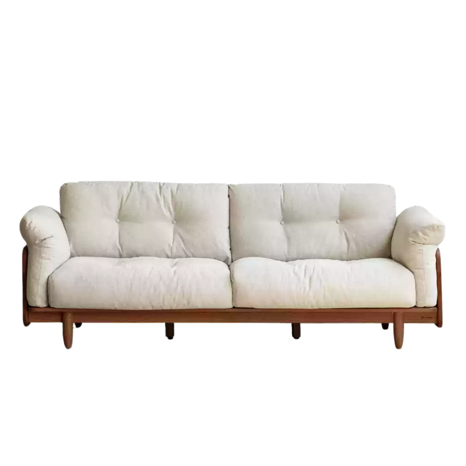 Black Walnut Solid Wood Fabric Straight Sofa