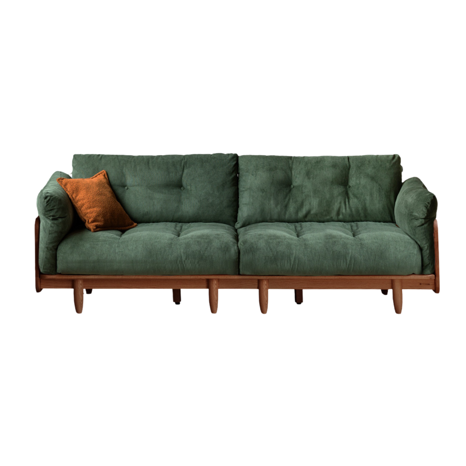 Black Walnut Solid Wood Fabric Straight Sofa