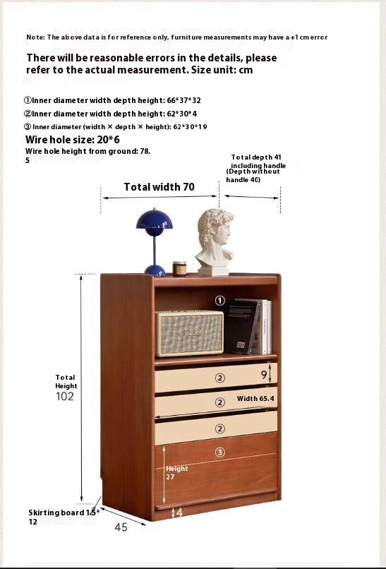 Poplar Solid Wood Antique Style Side Cabinet