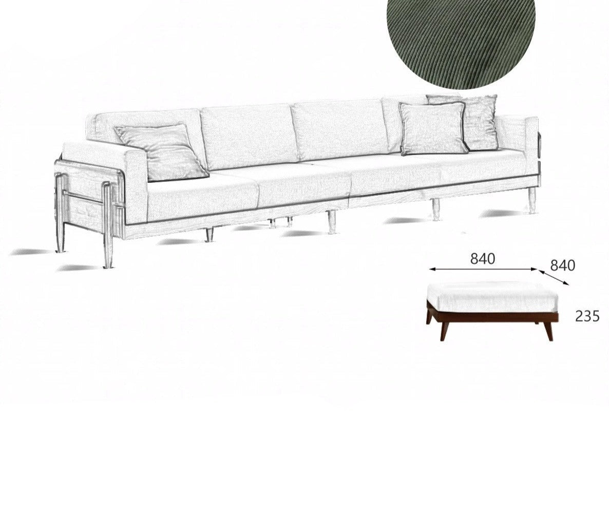 Black Walnut Solid Wood Fabric Sofa + -