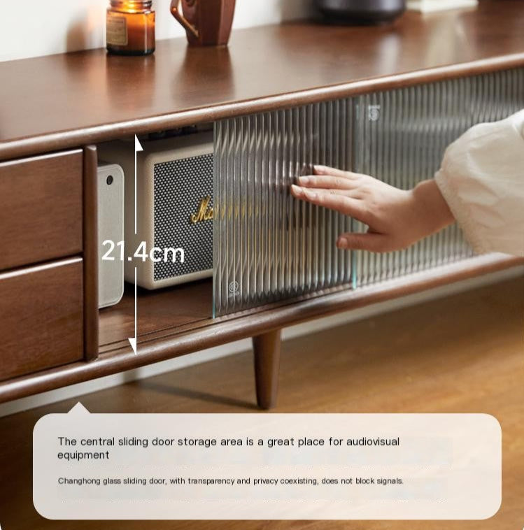 Rubber Solid Wood Light Luxury TV Cabinet