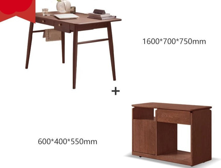 Black Walnut Solid Wood Office Desk -