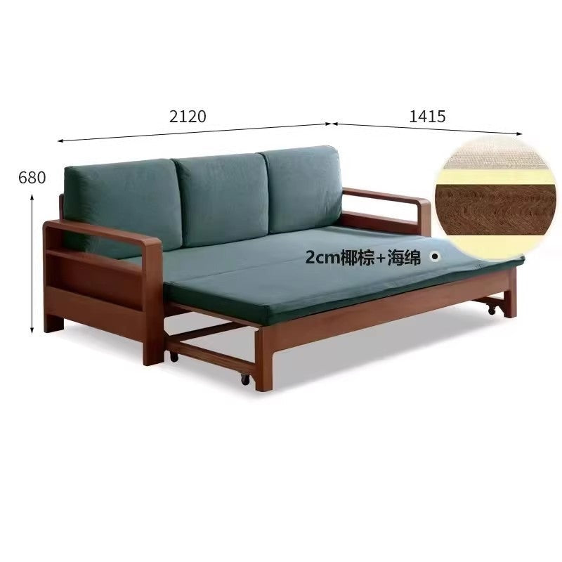 Oak, Beech folding multi-functional storage sofa bed