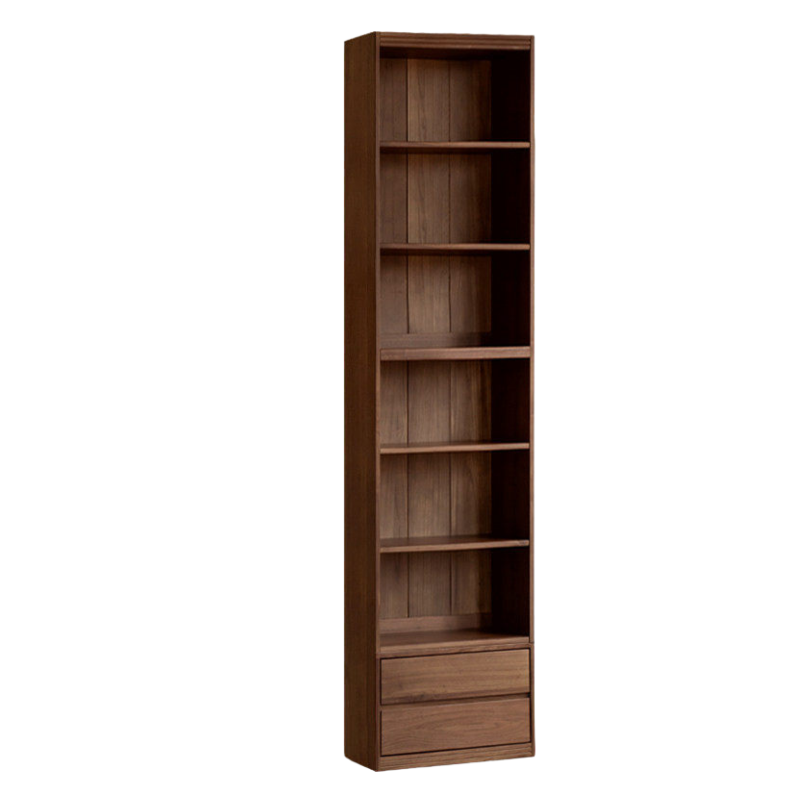 Black Walnut, Sandalwood Solid Wood Light Luxury Combined Bookshelf With Seat