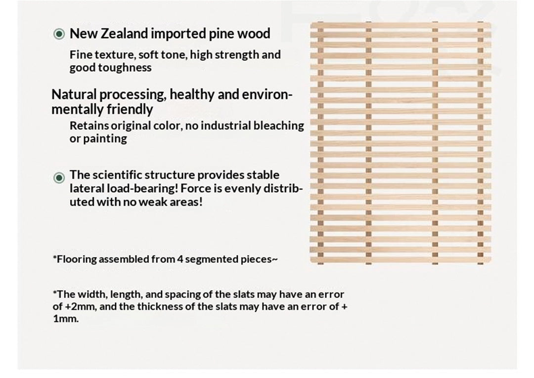 Oak, Ash, Rubberwood Solid Wood Box Bed, Platform Box Bed, Headboard-Free Bed