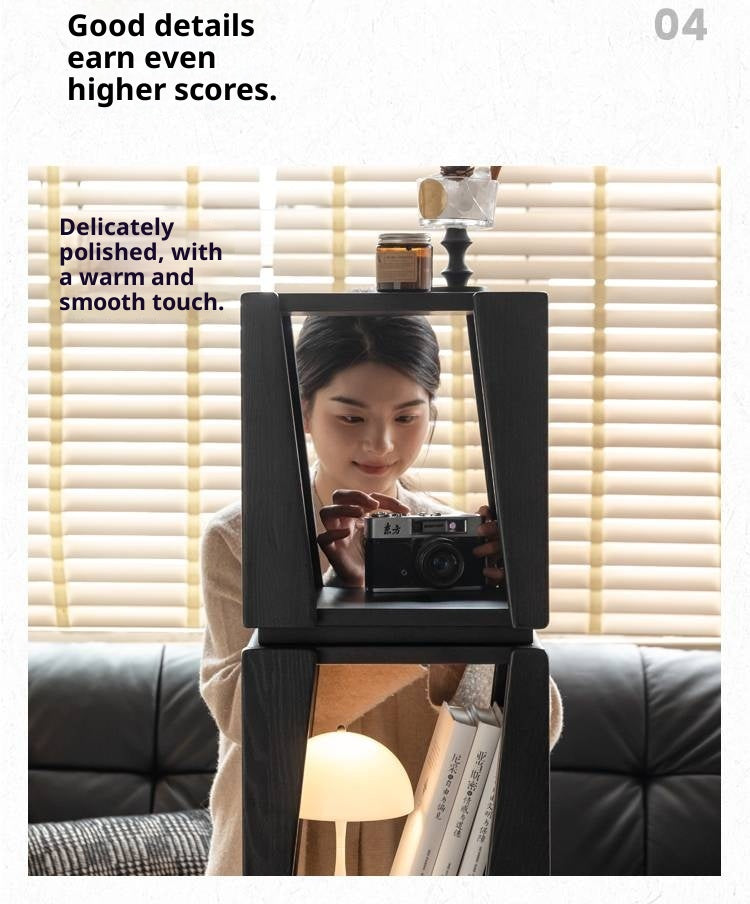 Oak Solid Wood Narrow Bauhaus Style Bookshelf