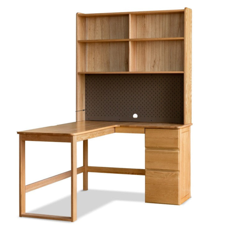 Oak solid wood computer desk with drawer