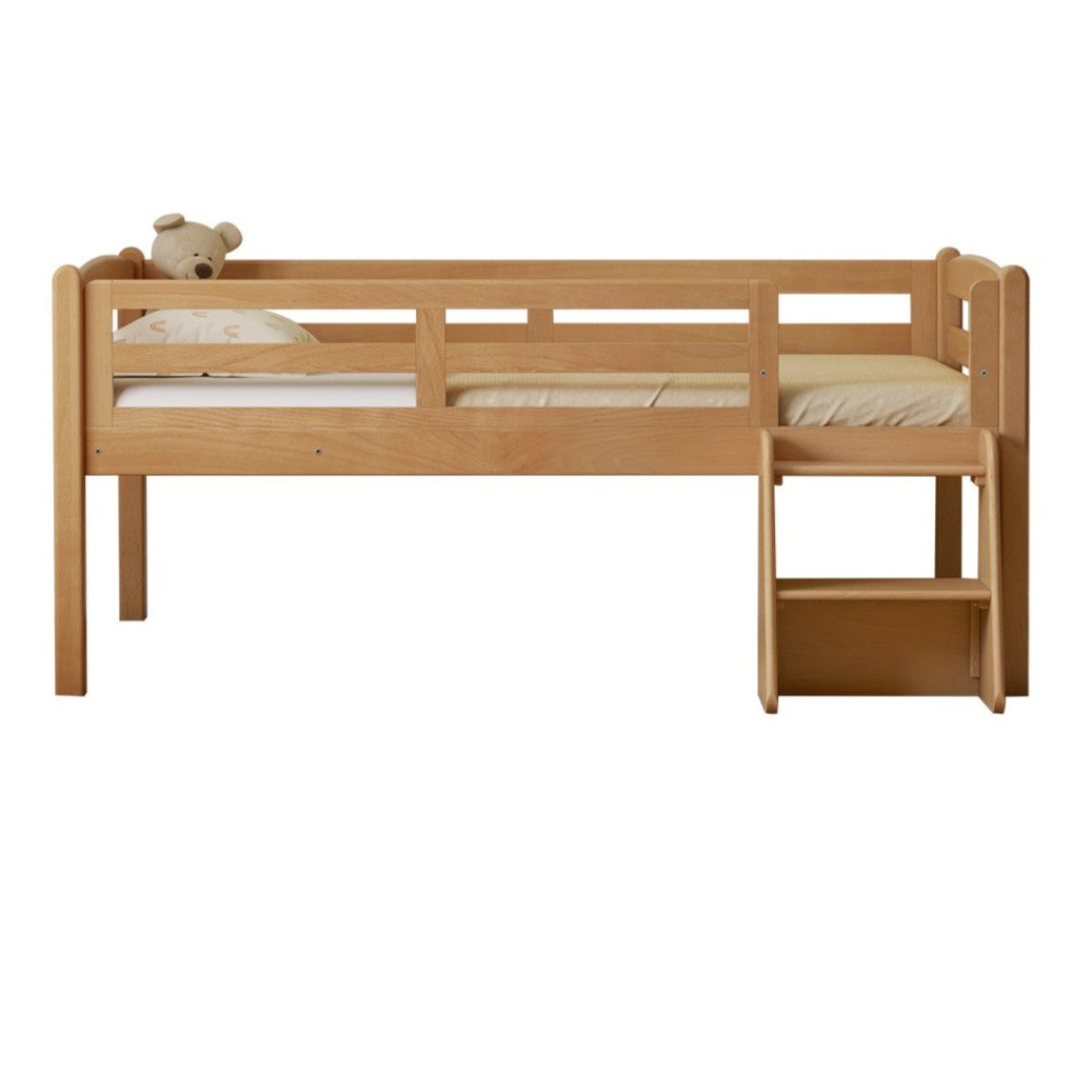 Oak solid wood single with guardrail bed