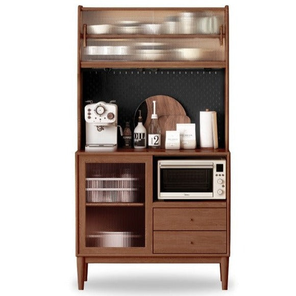 Oak solid wood sideboard multi-functional buffet cabinet,