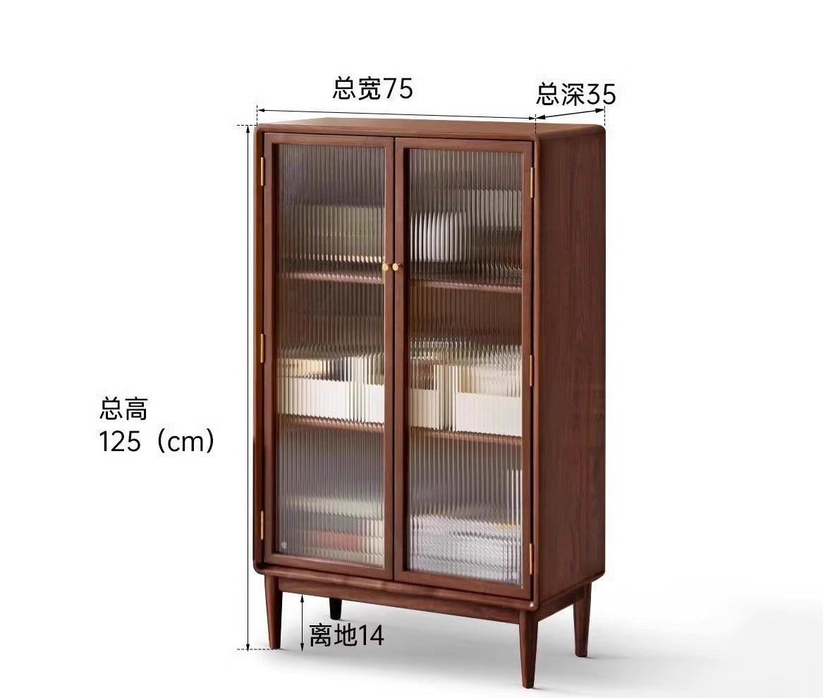 Black Walnut Solid Wood Edge Cabinet  Bookcase side Cabinet-