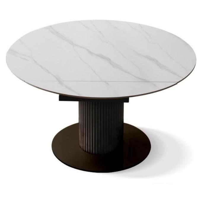 Oak Rotating Telescopic Light Luxury Rock Plate Dining Table