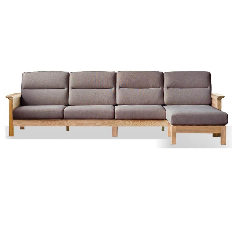 Ash Solid Wood Modern High Back Sofa