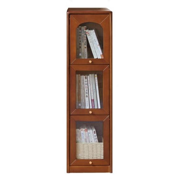 Poplar solid wood French retro glass flip door bookcase