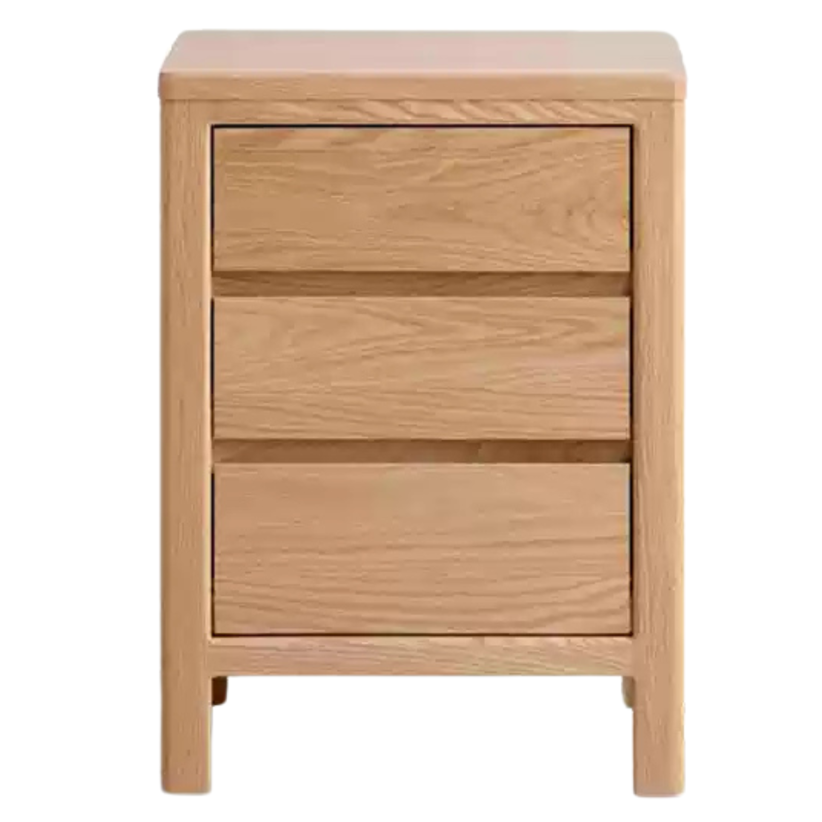 Oak Solid Wood Nightstand with Locker