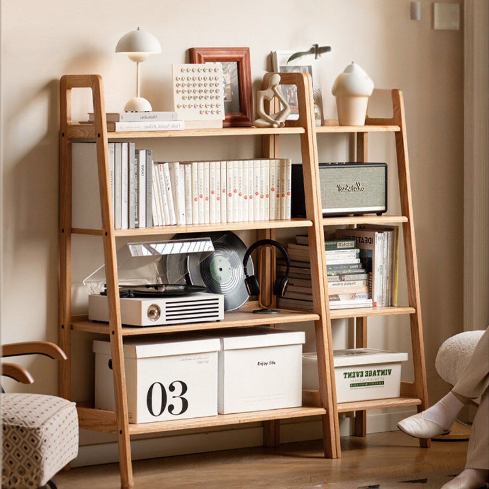 Multi Layer Shelf ,Bookshelves, flower racks Oak solid wood"-