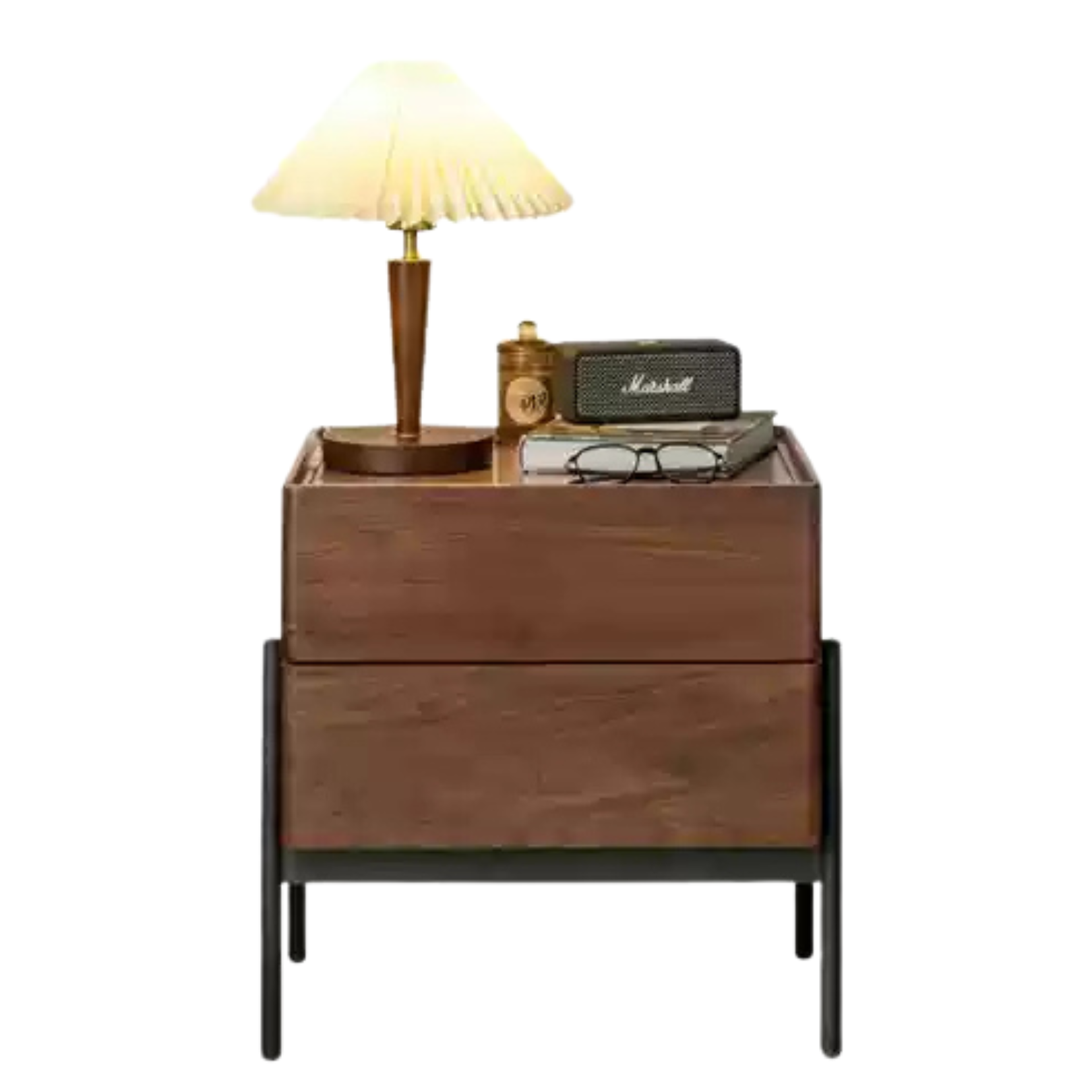 Black Walnut, Oak solid wood Nightstand: